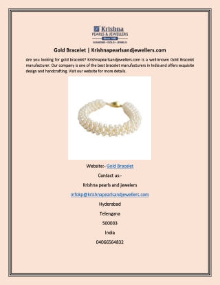 Gold Bracelet | Krishnapearlsandjewellers.com