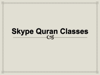 Skype Quran Classes