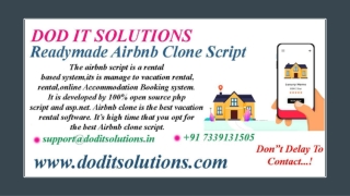 Readymade Airbnb Clone System - DOD IT SOLUTIONS