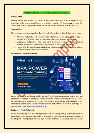 Benefits Of Using RPA Power Automate In Business