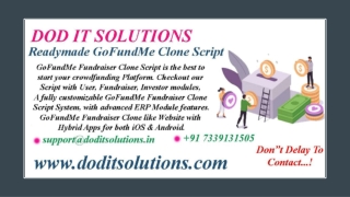 Readymade GoFundMe Fundraiser Clone System - DOD IT SOLUTIONS
