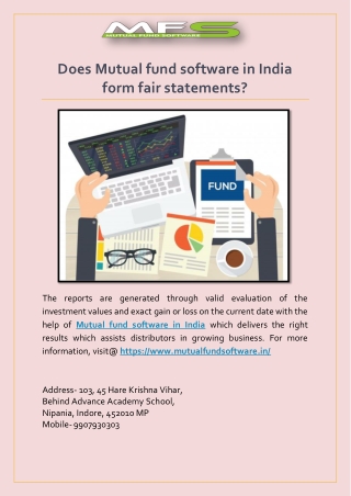 Does Mutual fund software in India form fair statements