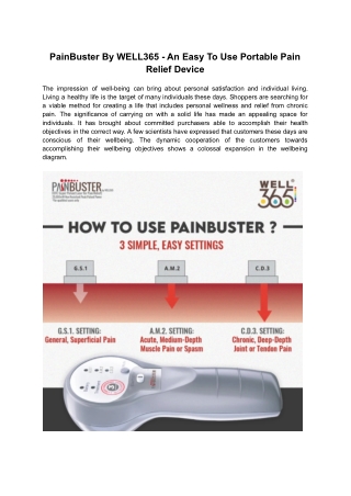 PainBuster By WELL365 - An Easy To Use Portable Pain Relief Device