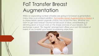FaT Transfer Breast Augmentation