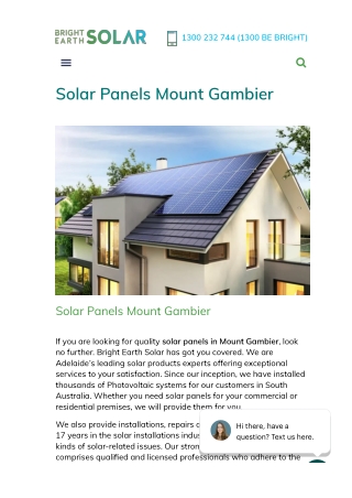 Solar Panels Mount Gambier