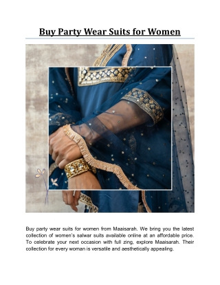 Buy Party Wear Suits for Women