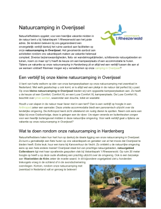 Rheezerwold | Natuurcamping Overijssel