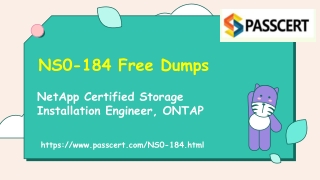 2022 Update NetApp NCSIE ONTAP NS0-184 Exam Dumps