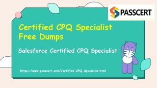 2022 Update Salesforce Certified CPQ Specialist Certification Dumps