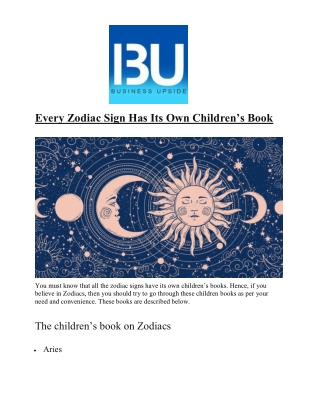 Every Zodiac Sign Has Its Own Children’s Book
