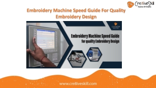 Embroidery Machine Speed Guide For Quality Embroidery Design