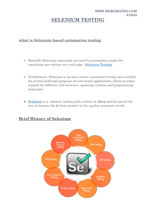 Selenium testing