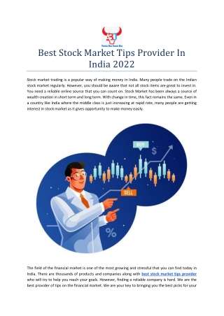 Best Stock Market Tips Provider In India 2022