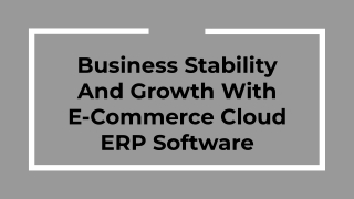 Growth With E-Commerce Cloud ERP Software Business Stability