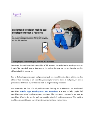On-demand Electrician Mobile App Development Cost & Features