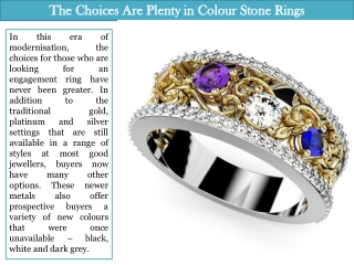 The Choices Are Plenty in Colour Stone Rings