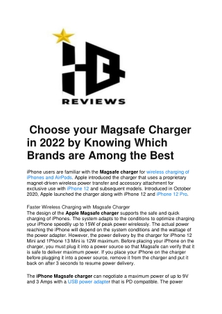 Choose your Magsafe Charger in 2022 by Knowing Which Brands are Among the Best-converted