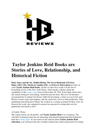 Taylor Jenkins Reid Books are Stories of Love, Relationship, and Historical Fiction-converted