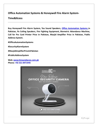 Office Automation Systems & Honeywell Fire Alarm System- Time&Xcess
