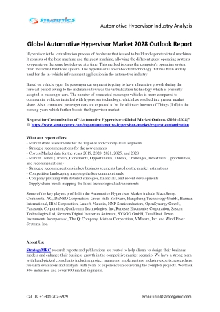 Automotive Hypervisor Market Forecasts to 2028