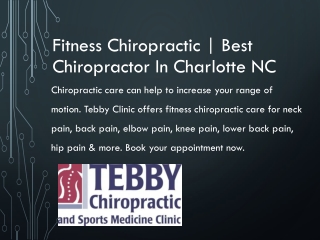 Fitness Chiropractic | Best Chiropractor In Charlotte NC