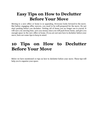 Easy Tips on How to Declutter Before Your Move