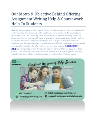 Our Motto & Objective Behind Offering Assignment Writing Help & Coursework Help To Students-converted