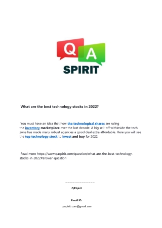 What are the best technology stocks in 2022