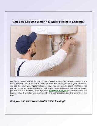 Can I Use My Leaking Hot Water Heater?