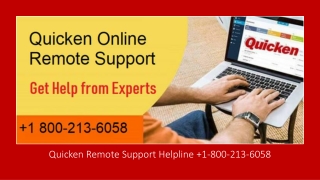 Quicken Remote Support 2022  1-800-213-6058 Quicken Manual Support