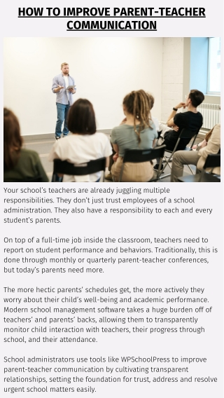 How to improve parent-teacher communication