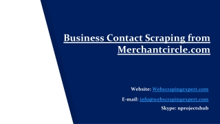 Business Contact Scraping from Merchantcircle.com