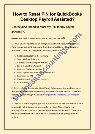 How Do I Change My Payroll PIN Number in QuickBooks?