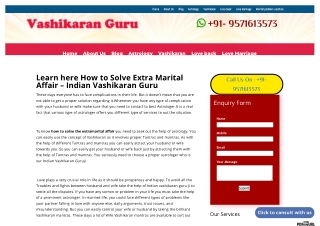 Learn here How to Solve Extra Marital Affair by Indian Vashikaran Guru