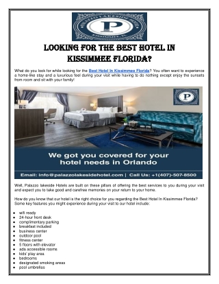 Best Hotel In Kissimmee Florida