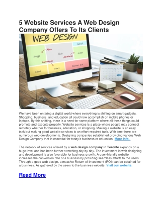 5 Website Services A Web Design Company Offers To Its Clients
