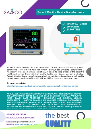 Patient Monitor Device Manufacturers