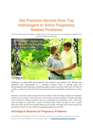 Get Premium Service from Top Astrologers to Solve Pregnancy Related Problems 2022-converted