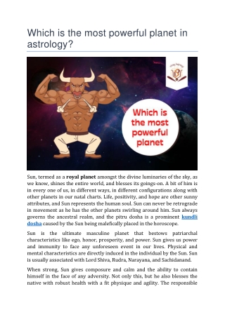Which is the most powerful planet