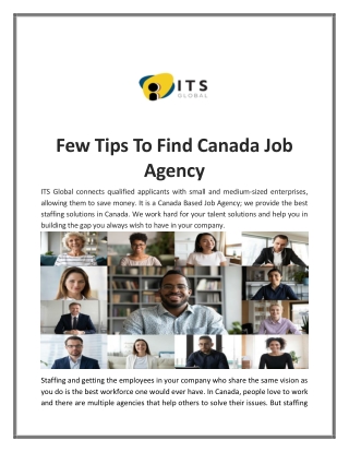 Few Tips To Find Canada Job Agency