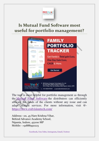 Is Mutual Fund Software most useful for portfolio management