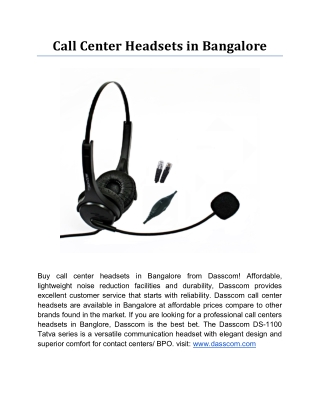 Call Center Headsets in Bangalore