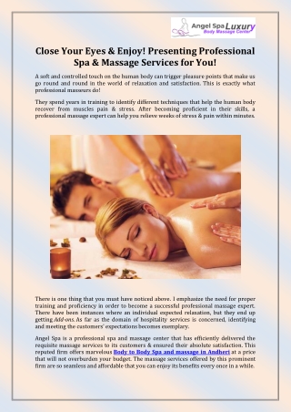 Body to Body Spa and massage in Andheri