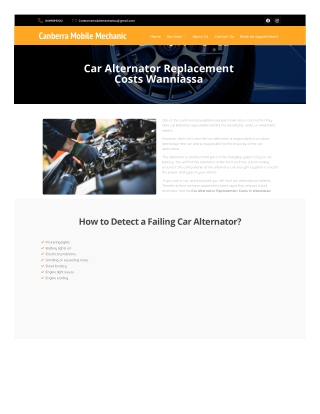 Car Alternator Replacement Costs in Wanniassa
