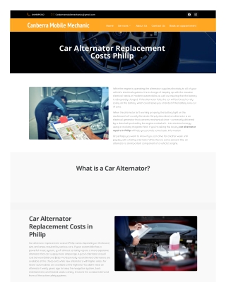 Car Alternator Replacement Costs in Philip