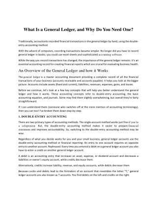 What Is a General Ledger, and Why Do You Need One?