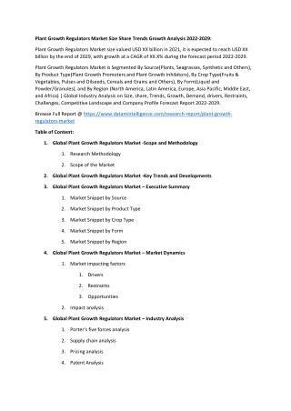 Plant Growth Regulators Market Size Share Analysis 2022