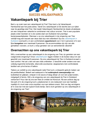 Vakantiepark Trier - Hambachtal