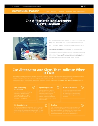 Car Alternator Replacement Costs in Kambah