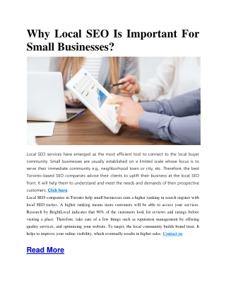Why Local SEO Is Important For Small Businesses